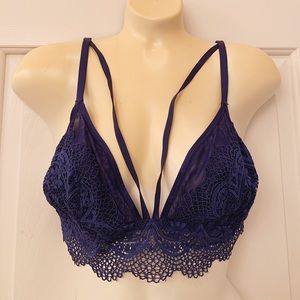 Large Blue Sexy Victoria Secret Lace Bralette